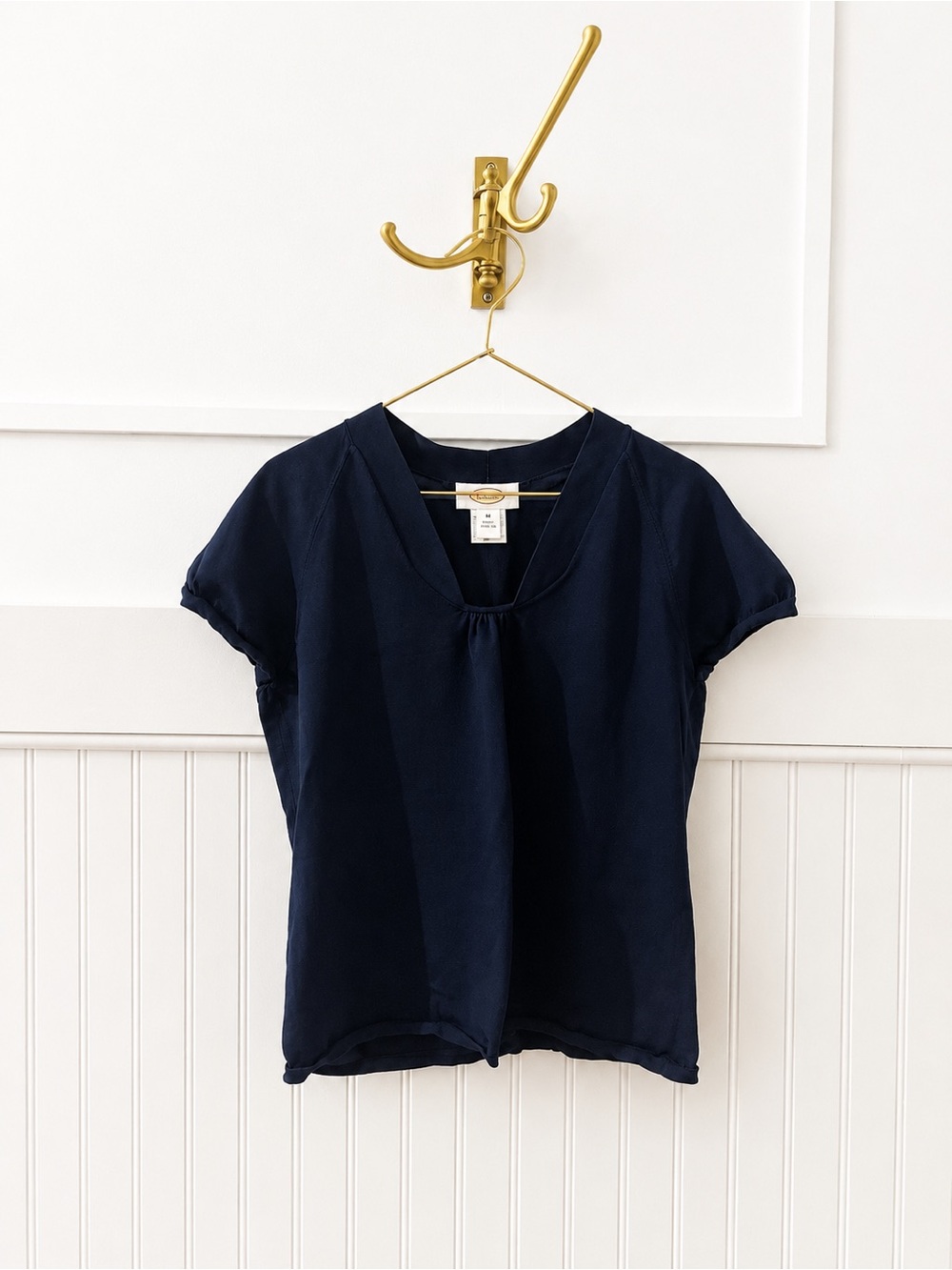 Talbots Navy Short Sleeve V-Neck Tee